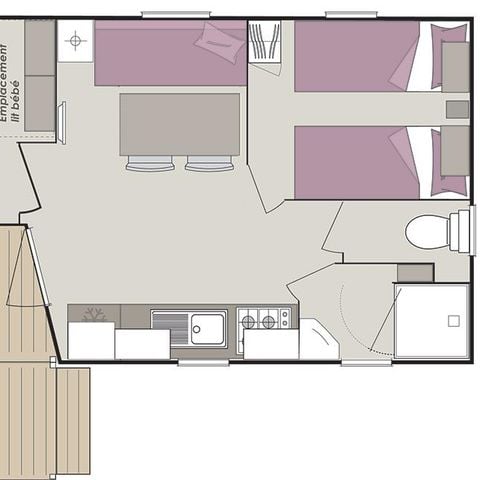 MOBILHOME 4 personas - Mobil-home confort 24 m² / 2 habitaciones - terraza