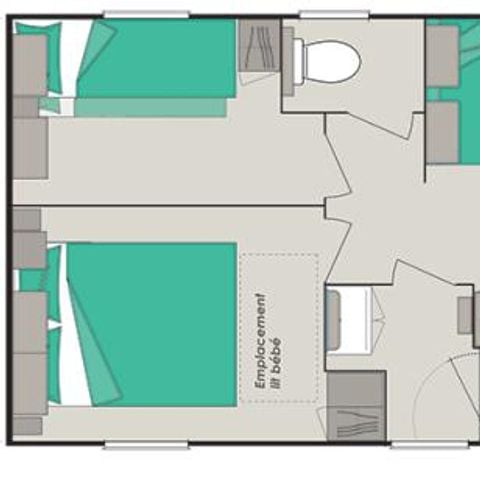 Stacaravan 10 personen - Comfort stacaravan 38 m² / 4 slaapkamers - terras