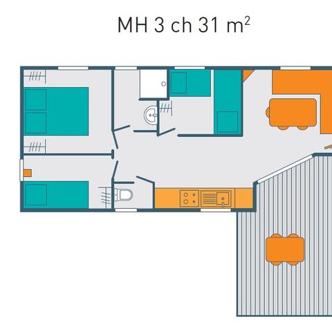 STACARAVAN 6 personen - COMFORT 6 PERS.