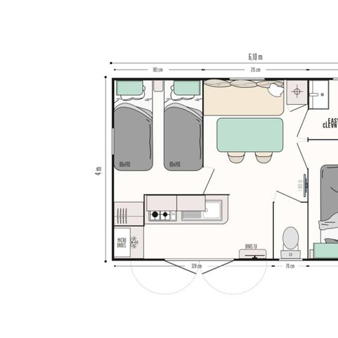 MOBILHEIM 4 Personen - Mobilheim IRM Confort Clim - 2 Zimmer