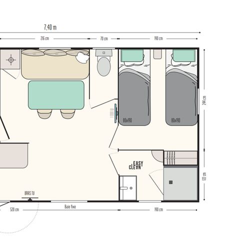 MOBILHEIM 4 Personen - Family Premium 26m² Clim TV