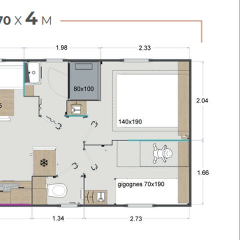 MOBILHOME 4 personnes - 2 chambres