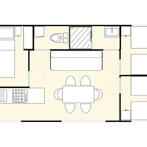 MOBILHOME 8 personas - Confort 3 habitaciones 30 m² (30 m²)