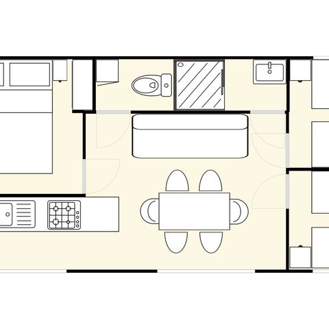 MOBILHEIM 8 Personen - Confort 3 Zimmer 30 m²