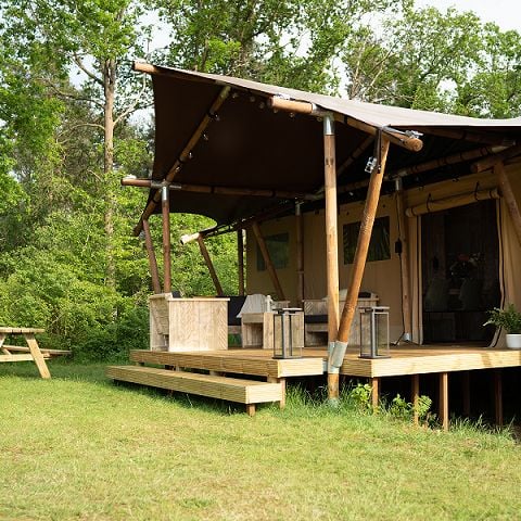 TENTE TOILE ET BOIS 7 personnes - tente safari de luxe