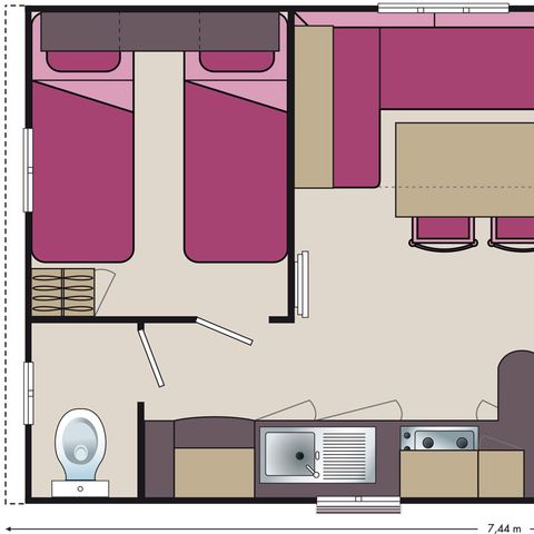 Stacaravan 4 personen - 2 kamers 4 pers-premium wijk