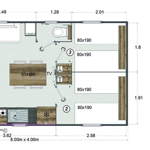 MOBILHOME 6 personas - Gran Confort