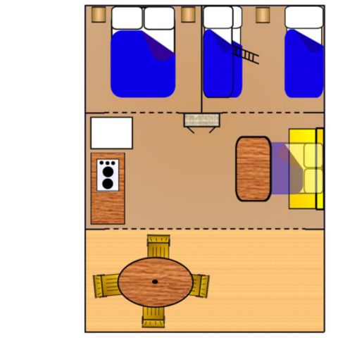 BUNGALOW DE LONA 6 personas - Safari, sin instalaciones sanitarias