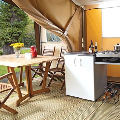 TENTE TOILE ET BOIS 5 personnes - Safari | 2 Ch. | 4/5 Pers. | Terrasse simple