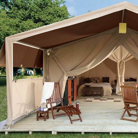 TENTE TOILE ET BOIS 5 personnes - Safari | 2 Ch. | 4/5 Pers. | Terrasse simple