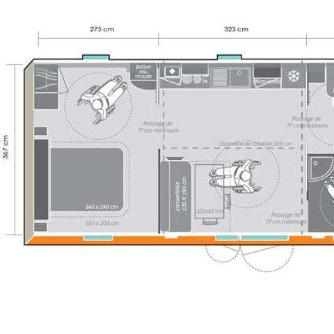 MOBILHEIM 6 Personen - Großes Mobilheim Behindertengerecht