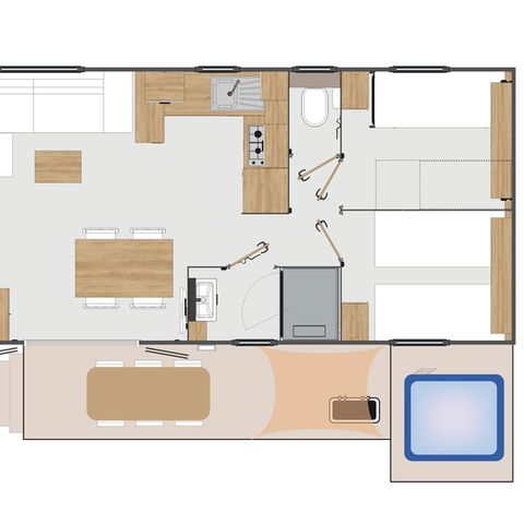 MOBILHEIM 6 Personen - LUXE JARA (mit SPA und Bettwäsche inklusive)