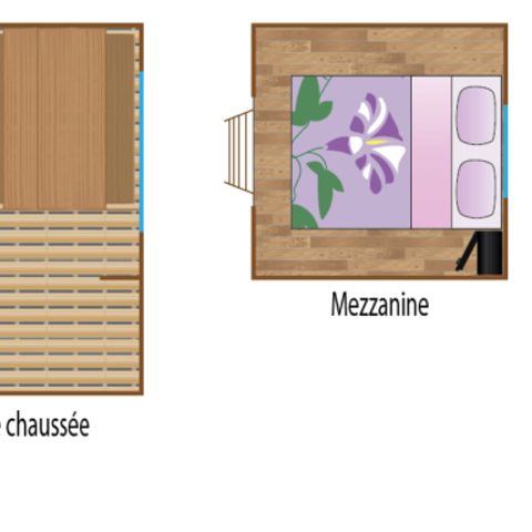 TENTE TOILE ET BOIS 2 personnes - Lodge LAINA CONFORT (sur pilotis) bloc sanitaire privatif sur parcelle (douche-wc et évier extérieur)