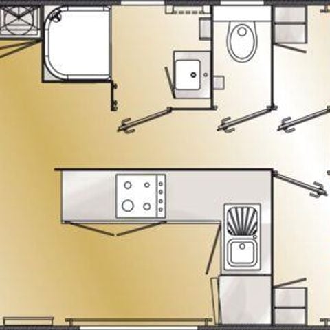 MOBILHOME 6 personas - CASA MÓVIL CARAIBES 3 dormitorios 40m² con terraza semicubierta