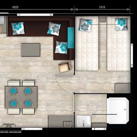 MOBILHOME 4 personas - CASA MÓVIL NIRVANA 31 M² con terraza cubierta