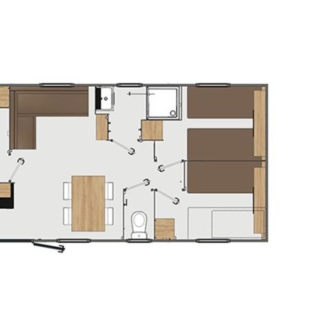 MOBILHOME 6 personnes - Mobil-home | Premium Exclusive | 3 Ch. | 6 Pers. | Terrasse surélevée | Clim. | TV