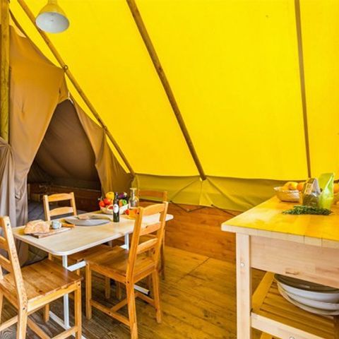 TENDA IN TELA E LEGNO 4 persone - Tenda Eco Lodge | 2 Camere da letto | 3/4 Pers. | Senza bagno