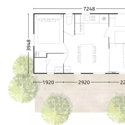 MOBILHOME 4 personas - Privilege 3 Habitaciones 4 Personas + TV