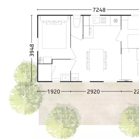 MOBILE HOME 4 people - Privilege 3 Rooms 4 People + TV