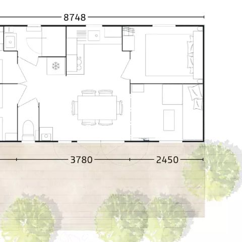 MOBILHOME 6 personas - Privilege 4 Habitaciones 6 Personas + TV