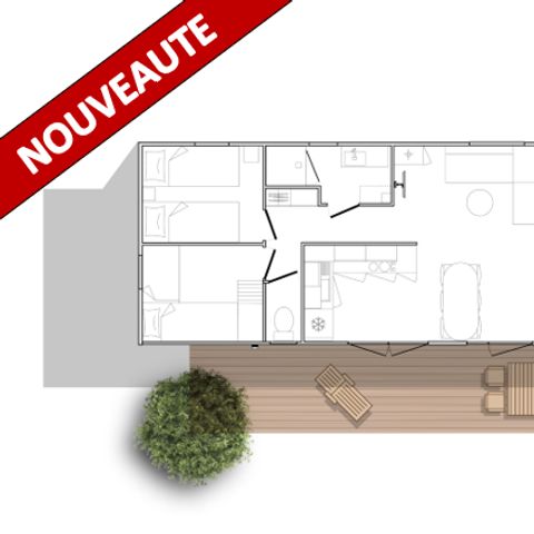 MOBILHOME 6 personnes - MAQUIS 3 chambres + climatisation