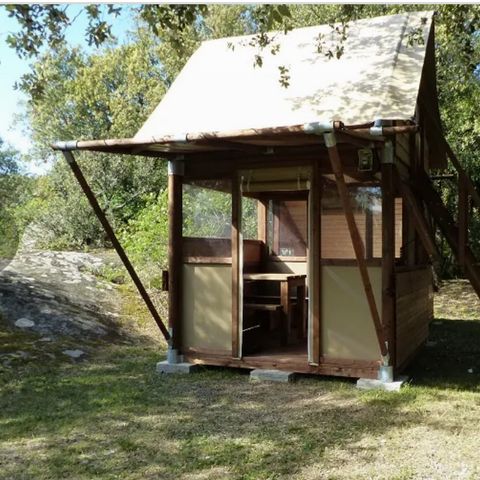 TENTE TOILE ET BOIS 4 personnes - BIVOUAC TENTE LARGE sans sanitaires