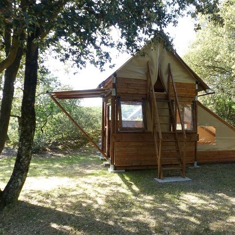 TENTE TOILE ET BOIS 4 personnes - BIVOUAC TENTE LARGE sans sanitaires