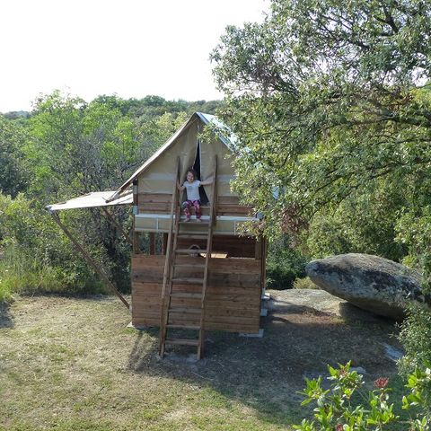 TIENDA DE LONA Y MADERA 2 personas - BIVOUAC TENTE PEQUEÑO sin instalaciones sanitarias