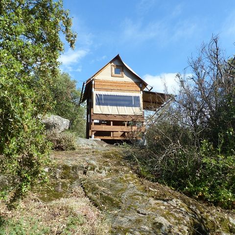 TIENDA DE LONA Y MADERA 2 personas - BIVOUAC TENTE PEQUEÑO sin instalaciones sanitarias