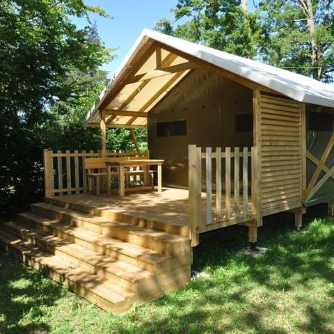 TIENDA DE LONA Y MADERA 5 personas - LODGE, sin instalaciones sanitarias