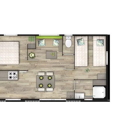 MOBILHOME 5 personas - EXCELENCIA 2 HABITACIONES