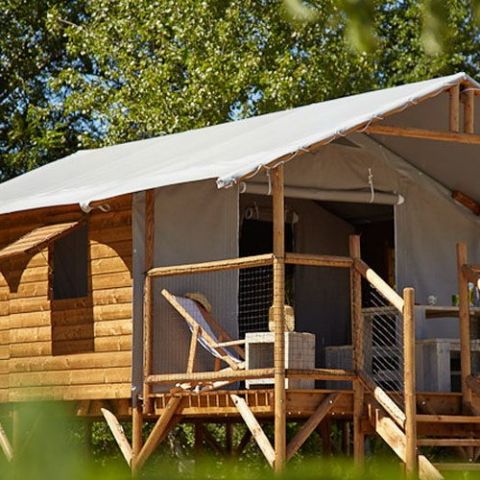 TENTE TOILE ET BOIS 4 personnes - CABANE LODGE sans sanitaires