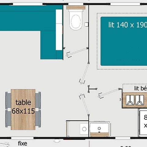 MOBILHOME 6 personas - COTTAGE PREMIUM 2ch