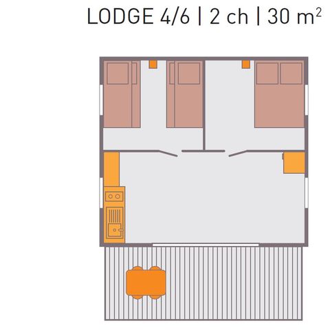 SAFARIZELT 6 Personen - LODGE ohne Sanitäranlagen