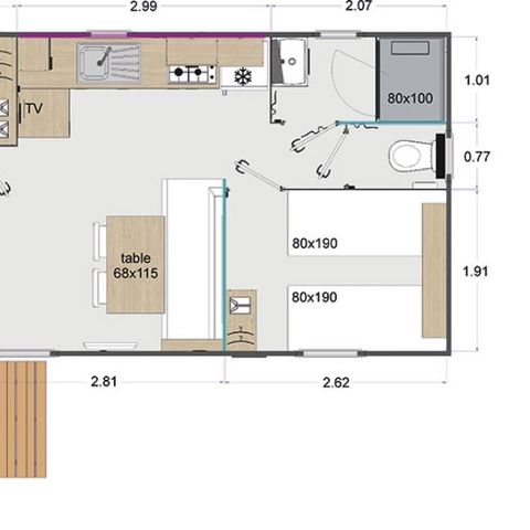 MOBILHOME 4 personas - CASA RURAL 4 pers. PREMIUM