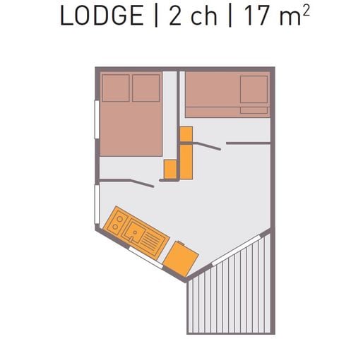 CANVAS AND WOOD TENT 4 people - LODGE without sanitary facilities