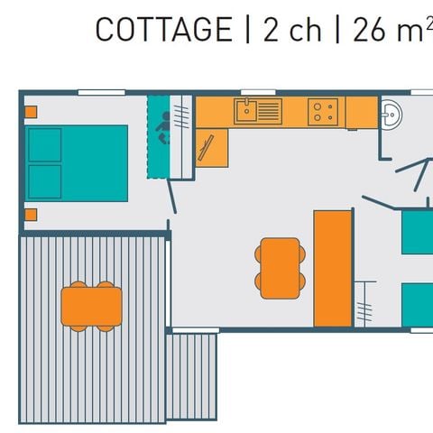 MOBILE HOME 4 people - COTTAGE PREMIUM 4 people 2 Bedrooms