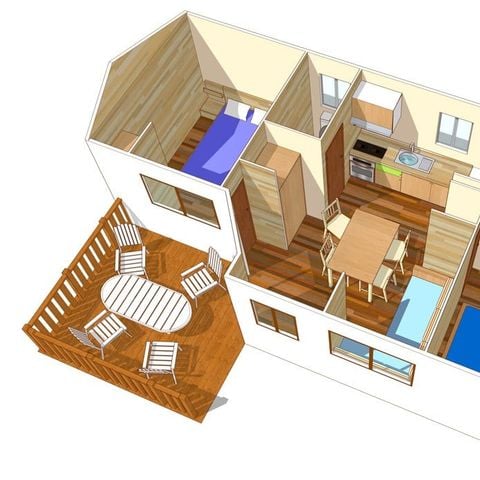 Mobilheim 6 Personen - Mobilheim | Comfort XL | 2 Zi. | 4/6 Pers. | Erhöhte Terrasse | Klim.