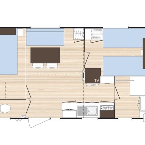 CASA MOBILE 4 persone - CONFORT - 26m² (2 camere + aria condizionata)