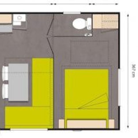 MOBILHOME 4 personas - Comfort XL | 2 Dormitorios | 4 Pers. | Terraza Pequeña