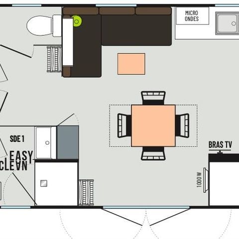 Stacaravan 8 personen - 4 slaapkamers