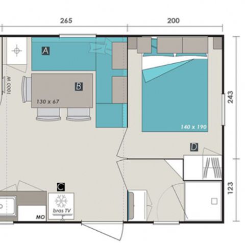 MOBILHOME 6 personas - MONTROGNON