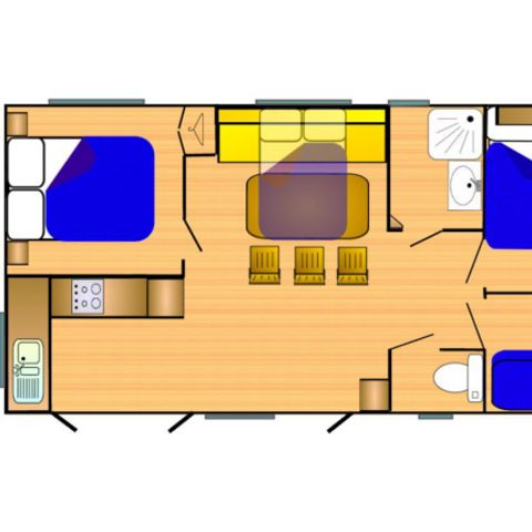 MOBILHOME 7 personas - RIVIERA 860-3 A/C CD Salón