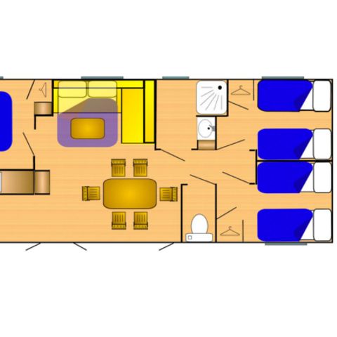 MOBILHOME 7 personas - RIVIERA 900-3 A/C CD Salón