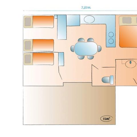 MOBILHOME 6 personas - Casa de familia