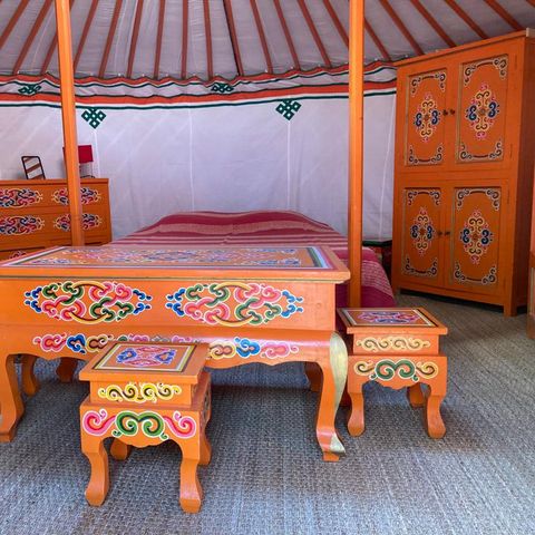 Tent 3 personen - Traditionele Mongoolse joert 20m² + terras 2/3 personen