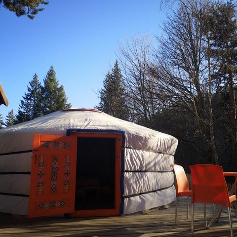 Tent 3 personen - Traditionele Mongoolse joert 20m² + terras 2/3 personen