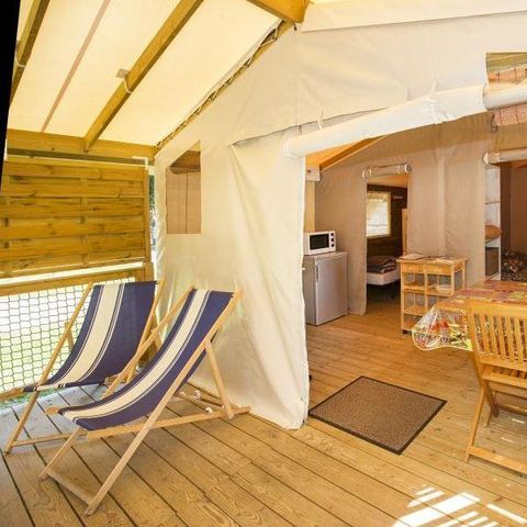 Zelt 5 Personen - Ecolodge Sahari 30m² überdachte Terrasse (ohne Sanitäranlagen) 4/5 Personen