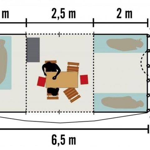 Tent 4 personen - Bora-Bora Luxe Tent 25m² (zonder sanitair)