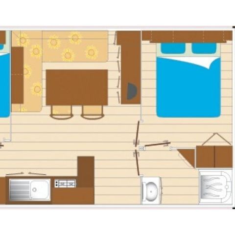 Stacaravan 6 personen - Stacaravan Evasion 6 personen 2 kamers 28m² - Stacaravan voor 6 personen